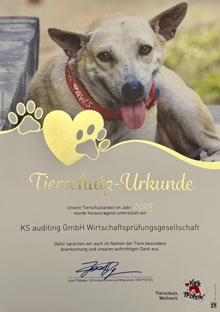 Tierschutz-Urkunde